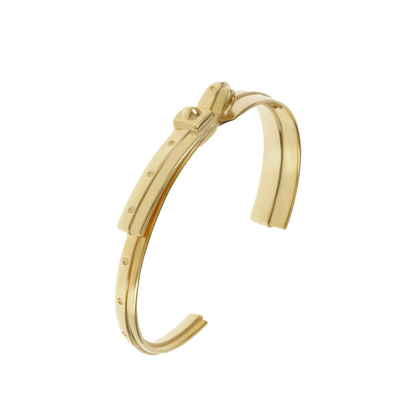 Hannah Martin_Hannah Martin X Applied Art Forms - Razor Wristband Narrow - (Yellow Gold)_BRACELETS