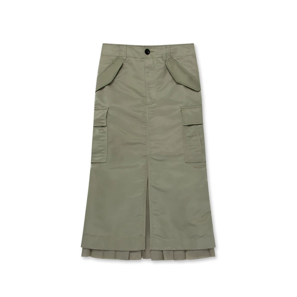 SACAI - Women's Nylon Twill Skirt - (Green)