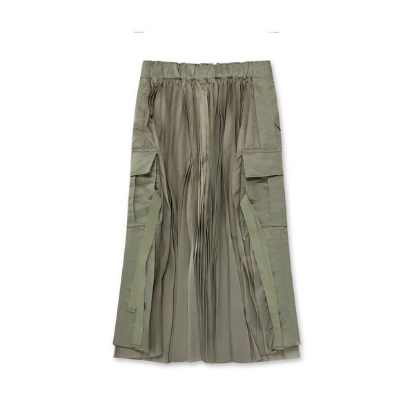 Sacai_SACAI - Women's Nylon Twill Skirt - (Green)_SKIRTS