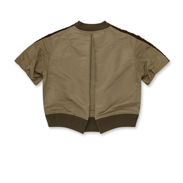 Sacai_SACAI - Women's Nylon Twill x Knit Pullover - (Brown)_TOPS