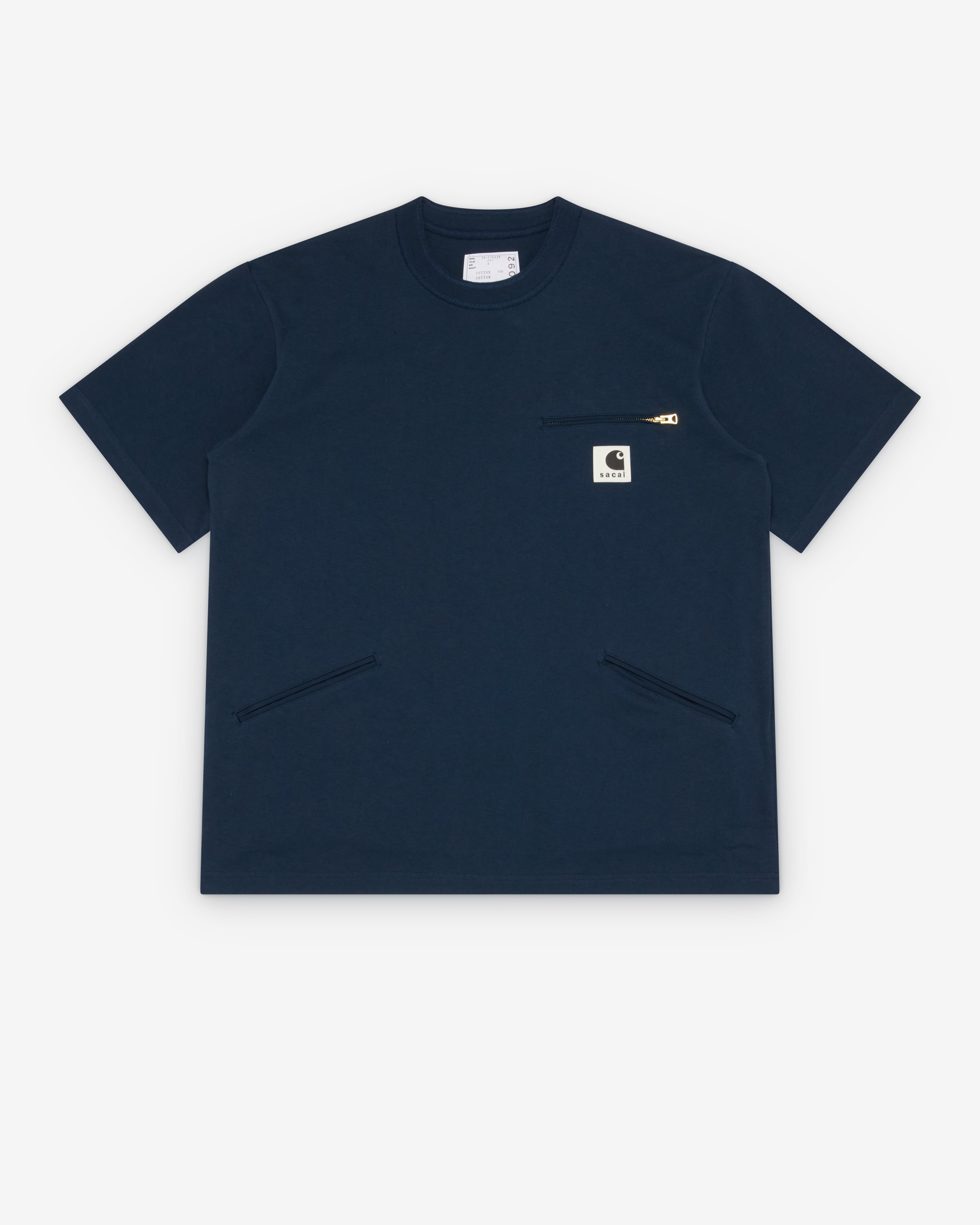 sacai Carhartt WIP Cotton Jersey Tシャツ 01 Sacai: Men's Carhartt WIP Cotton Jersey T-Shirt (Black) | DSMS E-SHOP