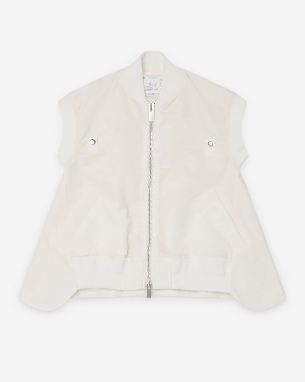 SACAI - Women's Nylon Twill X Wool Suiting Vest - (Off-White)