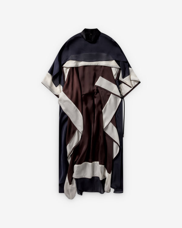 SACAI - Women's Satin X Chiffon Dress - (Multi)