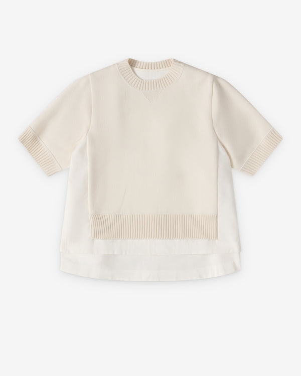 SACAI - Women's Cotton X Cashmere T-Shirt - (Off-White)