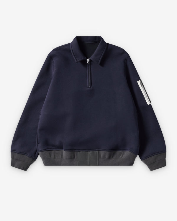 SACAI - Men's Sponge Sweat Polo Shirt - (Navy)