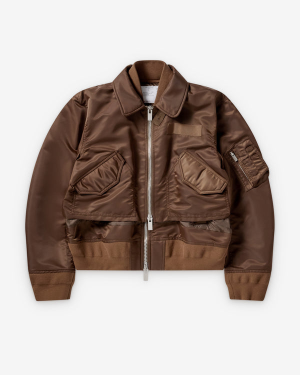 SACAI - Women's Nylon Twill Blouson - (Brown)