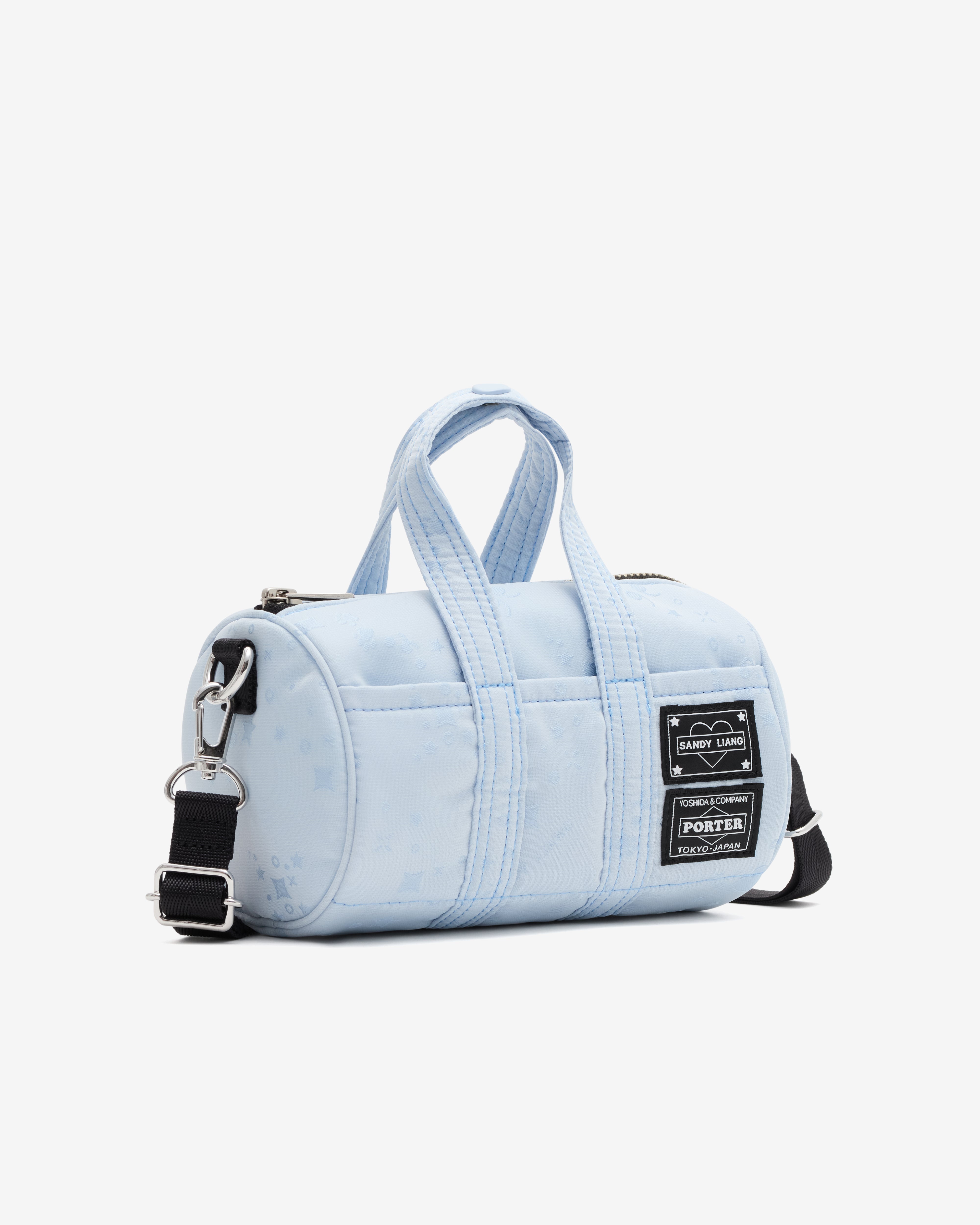 SANDY LIANG: Porter Roll Boston Bag (Light Blue) | DSMS E-SHOP