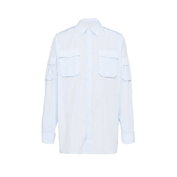 Prada - Men's Popeline Riga Shirt - (Blue)