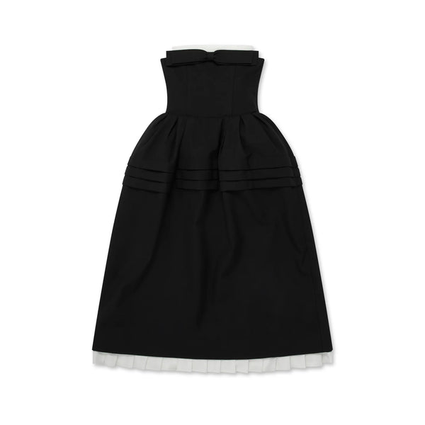 SHUSHU/TONG - Women's Tuck Flower Bud Dress - (Black)