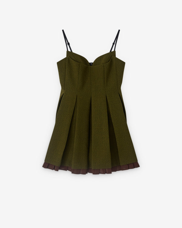 SHUSHU/TONG - Women's Pleated Camisole Dress - (Green)