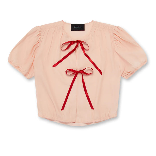 SIMONE ROCHA Women's Short Sleeve Blouse - (Peach/Red)