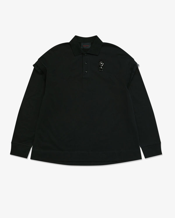 Simone Rocha - Men's Oversized Long Sleeve Polo Shirt - (Black)