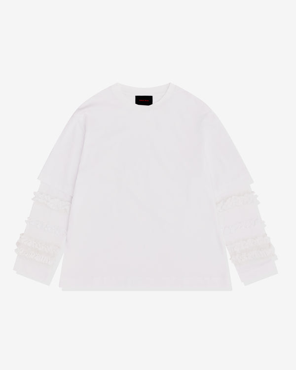 SIMONE ROCHA - Men's Layered Ruffle Frill Long Sleeve  T-Shirt - (White)