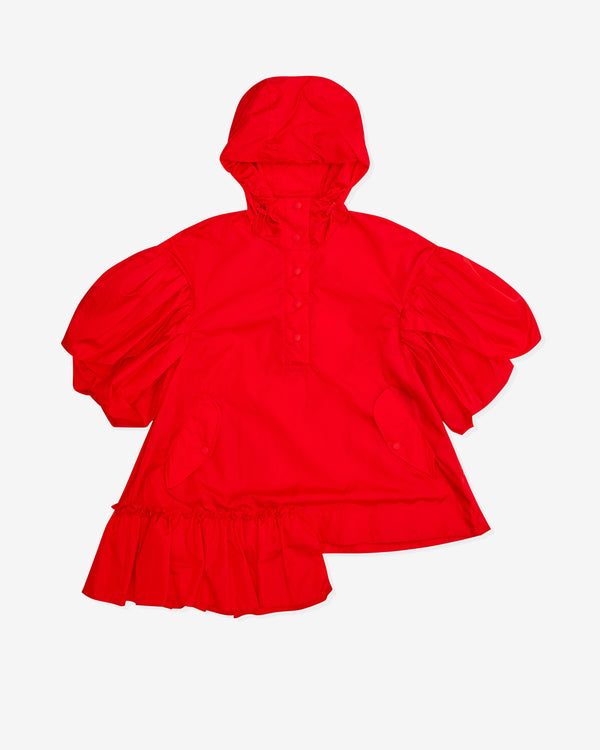 SIMONE ROCHA - Women's Ruffle Detail Petal Sleeve Cagoule - (Red)