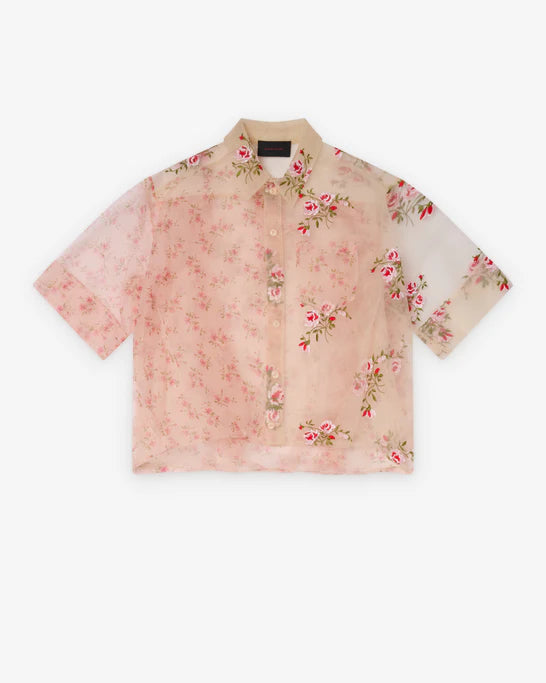 Simone Rocha_SIMONE ROCHA - Men's  Sheer Patchwork Balloon Hem Shirt - (Nude)_SHIRTS