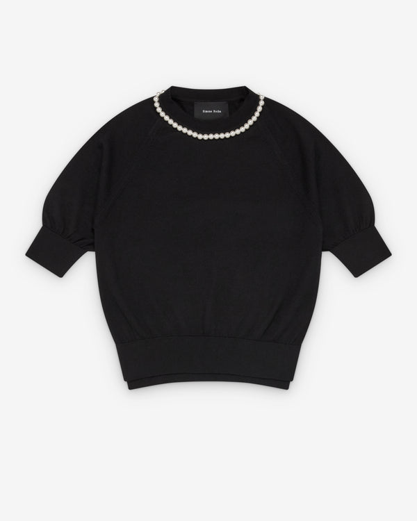 Simone Rocha_SIMONE ROCHA - Women's Puff Sleeve Merino Silk Jumper - (Black)_KNIT TOPS