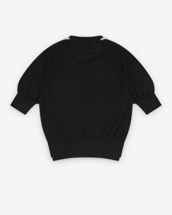 Simone Rocha_SIMONE ROCHA - Women's Puff Sleeve Merino Silk Jumper - (Black)_KNIT TOPS