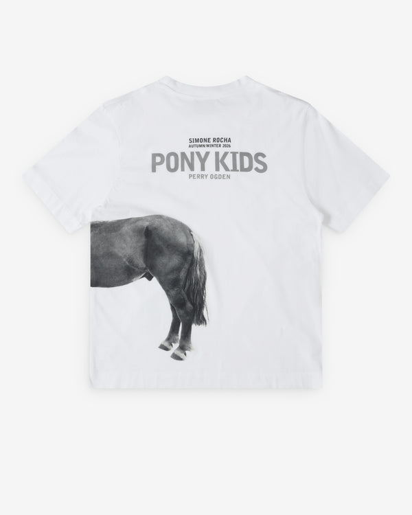 SIMONE ROCHA - Men's Pony Kid Print T-Shirt - (White)