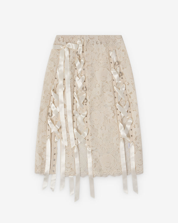 SIMONE ROCHA - Women's Unraveling Ribbon Ring Skirt - (Cream)