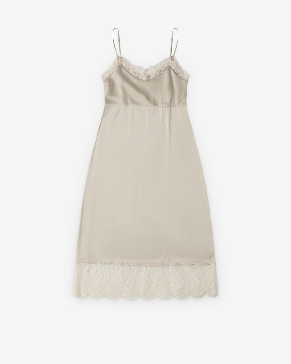 SIMONE ROCHA - Women's Lace Trim Slip Dress - (Champagne)
