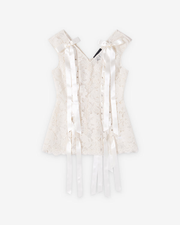 SIMONE ROCHA - Women's Unraveling Ribbon Portrait Top - (Cream)
