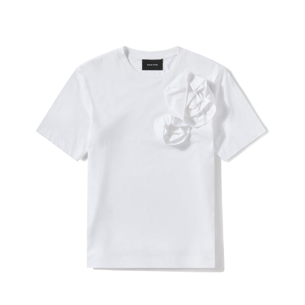 SIMONE ROCHA - Women's Boy T-Shirt With Pressed Rose - (White) 5224 0553/00/WHITE