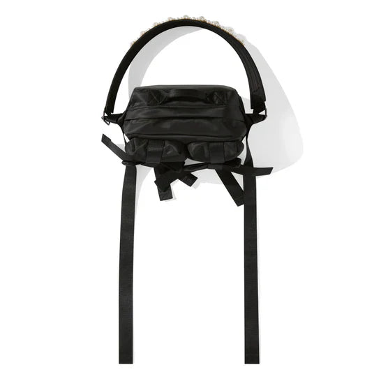 Simone Rocha - Women's Beaded Bow Crossbody Bag - (Black/Pearl)