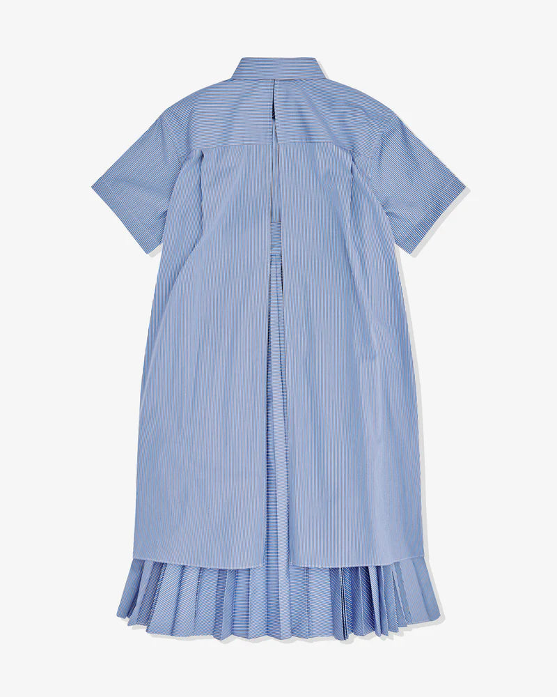 SACAI: Women's Pleated Panel Shirt Dress (Blue) | DSMS E-SHOP SACAI: Women's Pleated Panel Shirt Dress (Blue) | DSMS E-SHOP