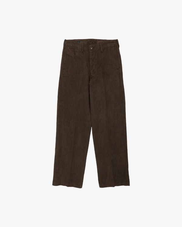 Taiga Takahashi_Taiga Takahashi - Men's Lot 221 Field Trousers - (Mud Dyed Brown)_PANTS