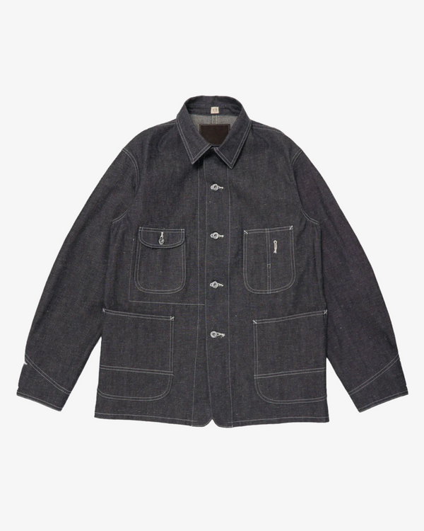Taiga Takahashi_Taiga Takahashi - Men's Lot 716 Coverall Jacket With Chinstrap - (Raw Indigo)_JACKETS