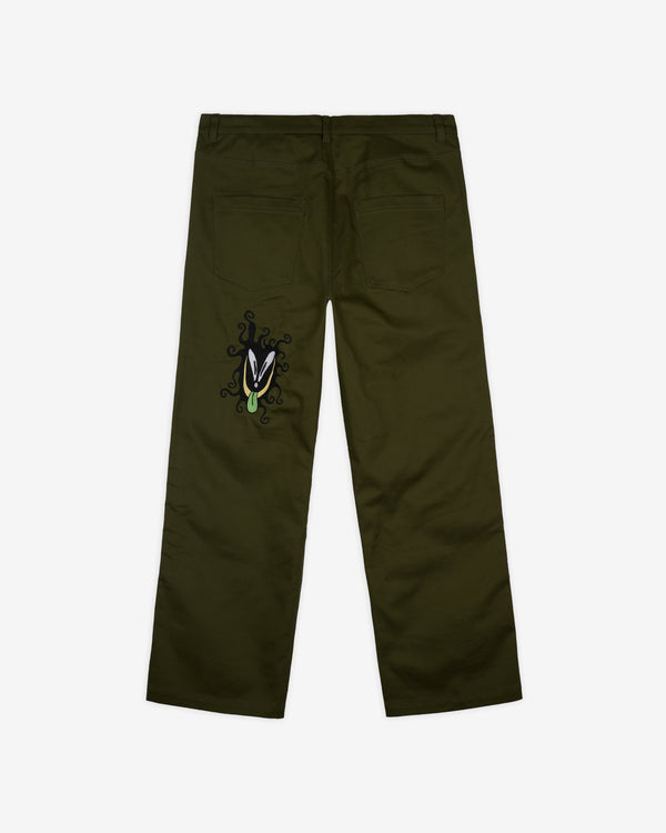 Brain Dead - Men's Twisted Snout Embroidered Pant - (Olive)