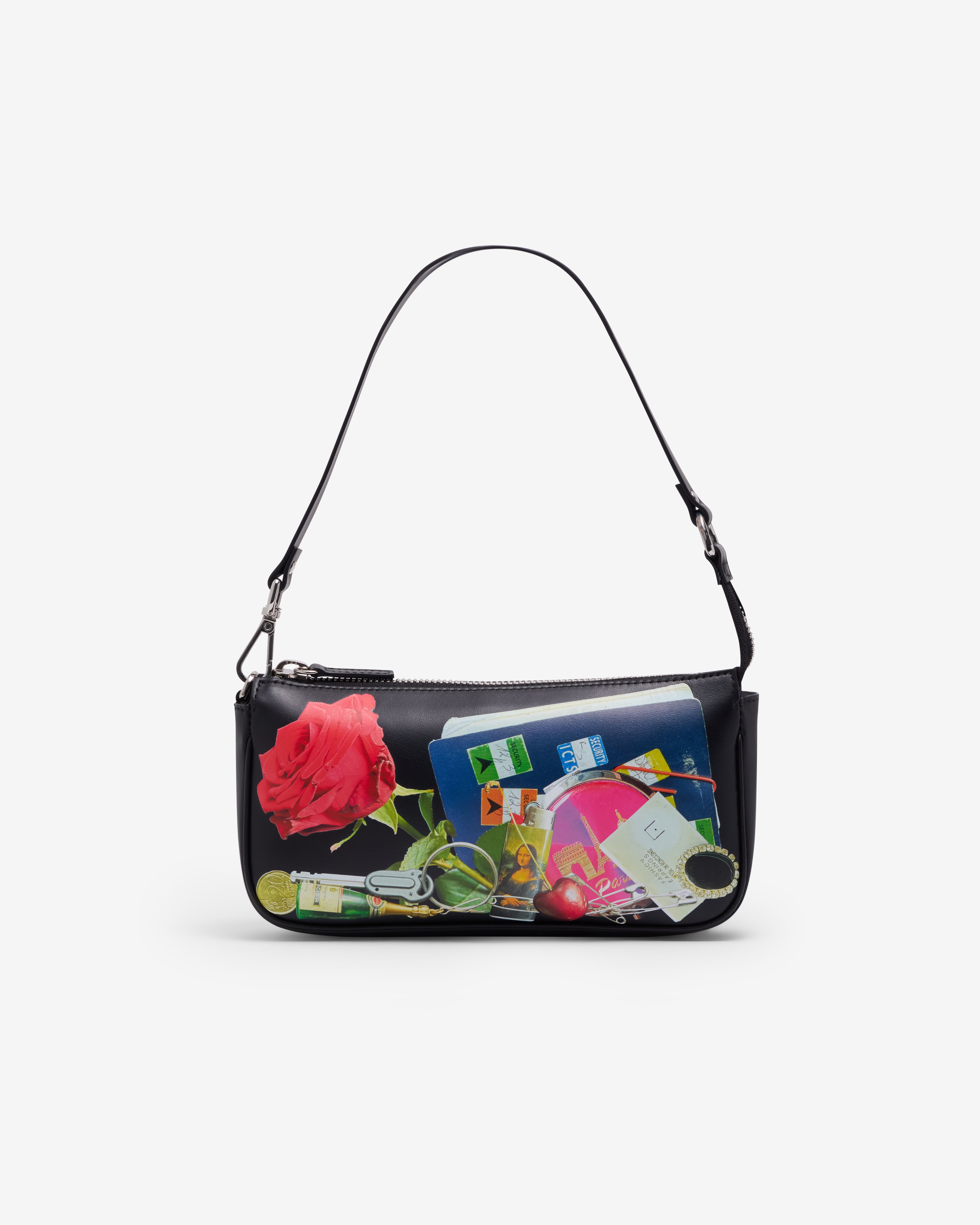 VAQUERA: Women's Trompe L'Oeil Pochette Bag Leather (Black) | DSMS