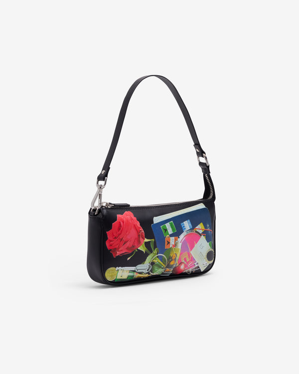 Vaquera_VAQUERA - Women's Trompe L'Oeil Pochette Bag Leather - (Black)_SHOULDER BAGS