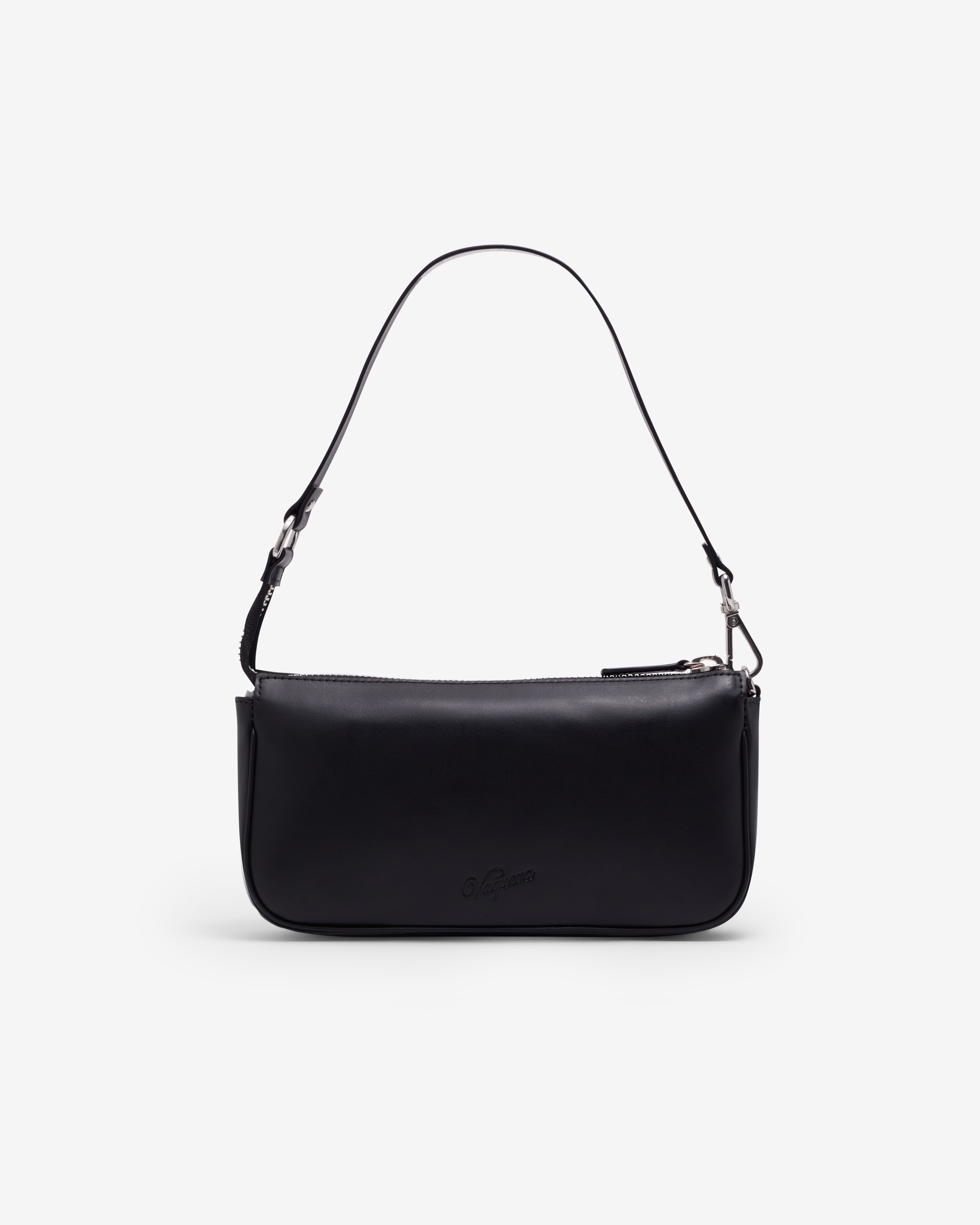 VAQUERA: Women's Trompe L'Oeil Pochette Bag Leather (Black) | DSMS