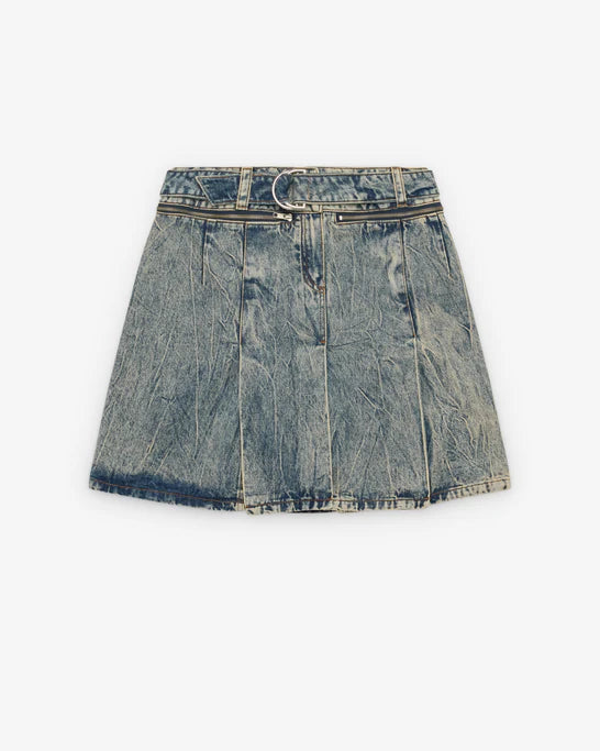 Vaquera_VAQUERA - Women's Denim Carwash Skirt Woven - (Blue)_SKIRTS