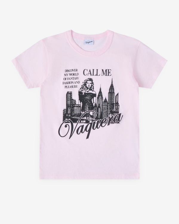 VAQUERA - Women's Call Me T Shirt - (Pink)