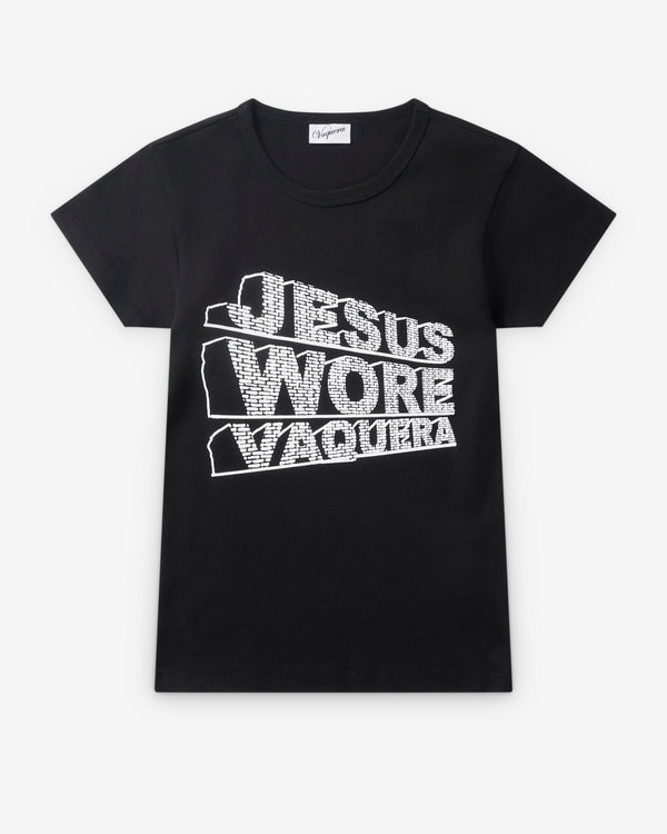VAQUERA - Women's Jesus Wore Vaquera Baby Tee - (Black)