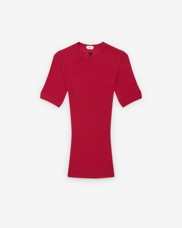 VERSACE_VERSACE - Women's T-Shirt Rib With Medusa Embroidery - (Red)_TEES
