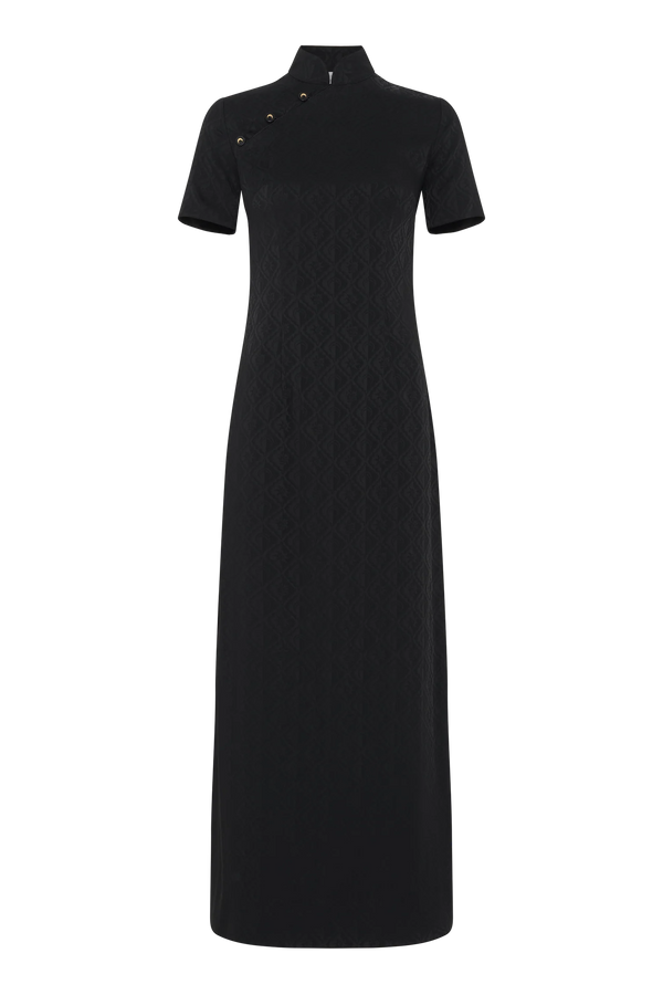 MARINE SERRE - Women's Jacquard Viscose Tunic Dress - (Black)