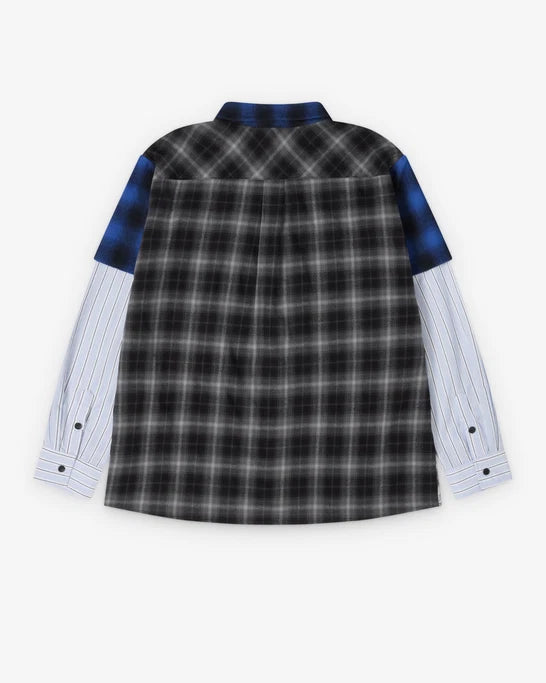 WESTFALL - Men's Studio Westfall Flannel Patch Layer Button Down Shirt - (Multi)