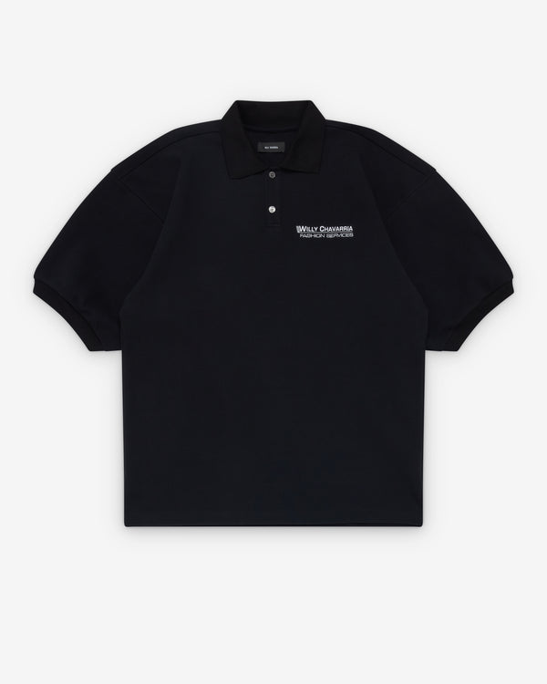 Willy Chavarria_WILLY CHAVARRIA - Men's Football Polo - (Black)_POLOS