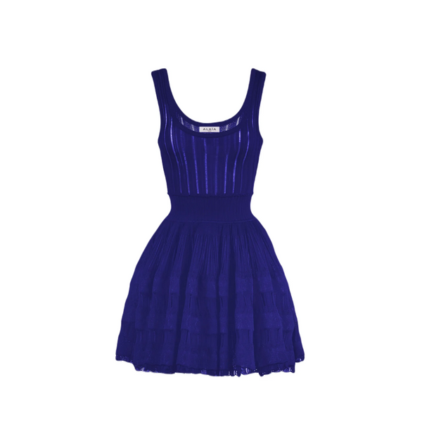 ALAÏA - Women's Shiny Crinoline Dress - (Royal Blue)