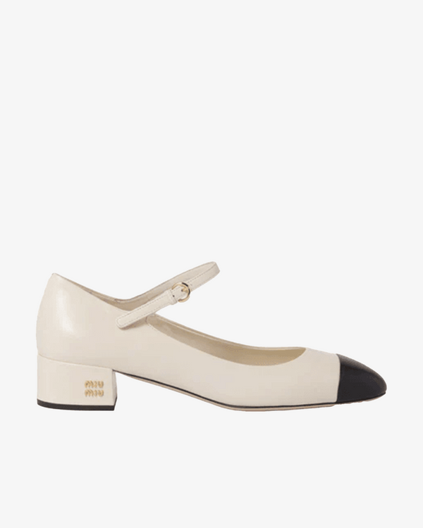 Miu Miu - Women's Two-tone Leather Pumps - (Off White)