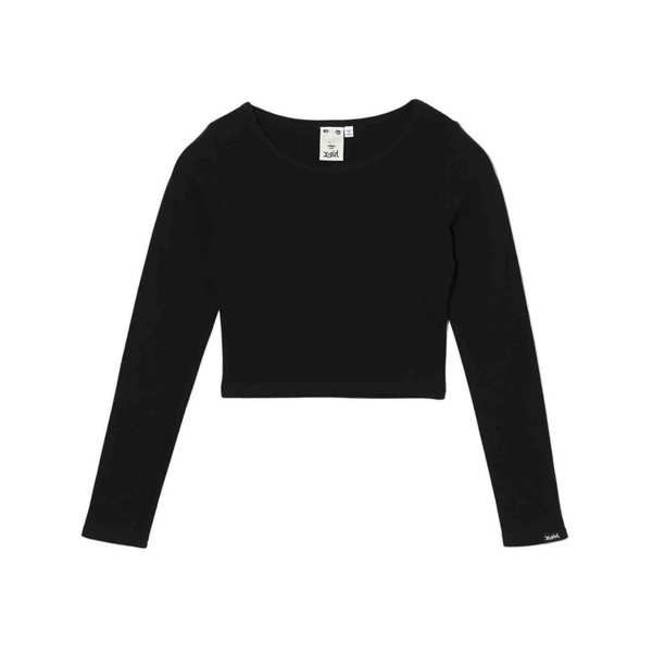 Xgirl_X-GIRL - Slanted Oval Logo 2P Layered Top - (10 Black)_SWEATERS