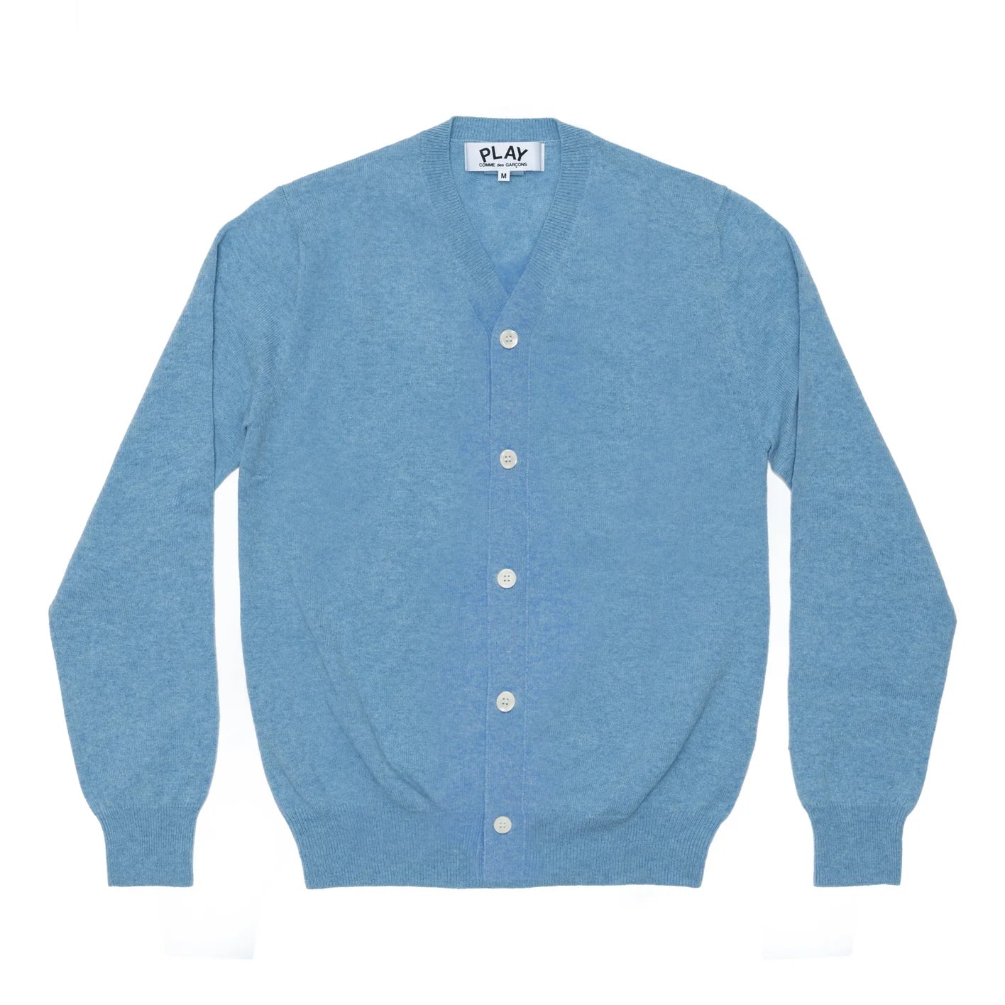 Play - Men's Lambswool V Neck Cardigan - (Blue) view 1