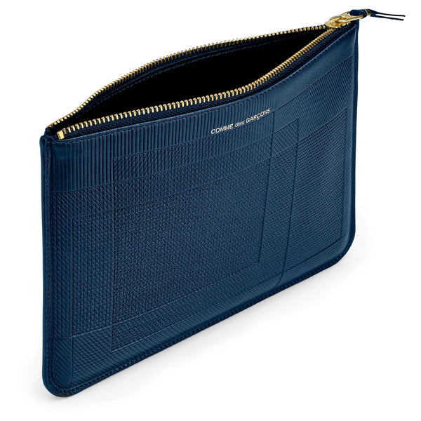 CDG WALLET - Intersection Big Zip Pouch - (Navy SA5100LS)