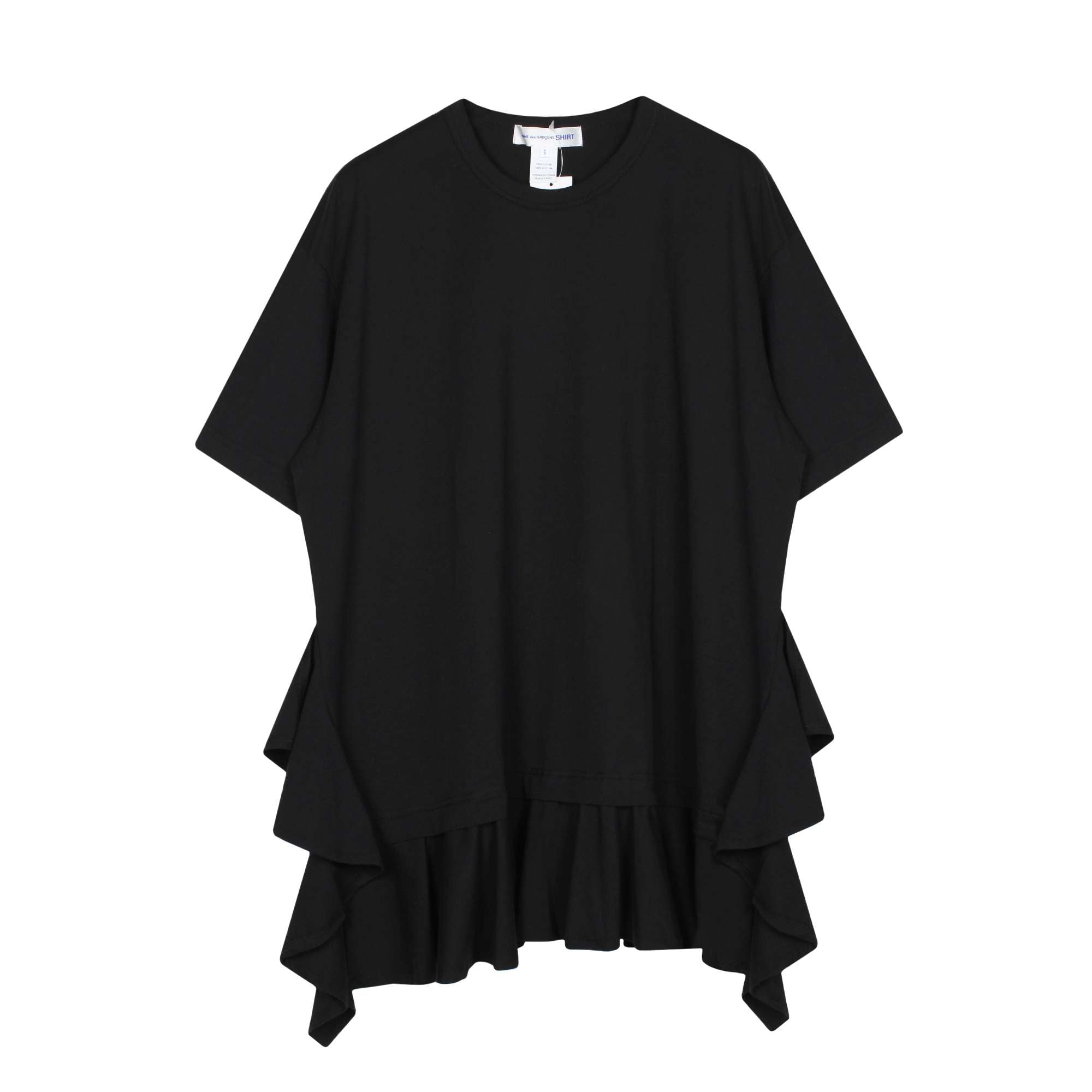 CDG SHIRT - Ruffle Detail T-Shirt - (Black)|Dover Street Market E-Shop ...