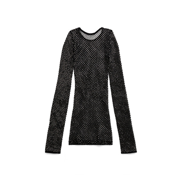 BALENCIAGA - Women's Crsytal Mesh Top - (Black)
