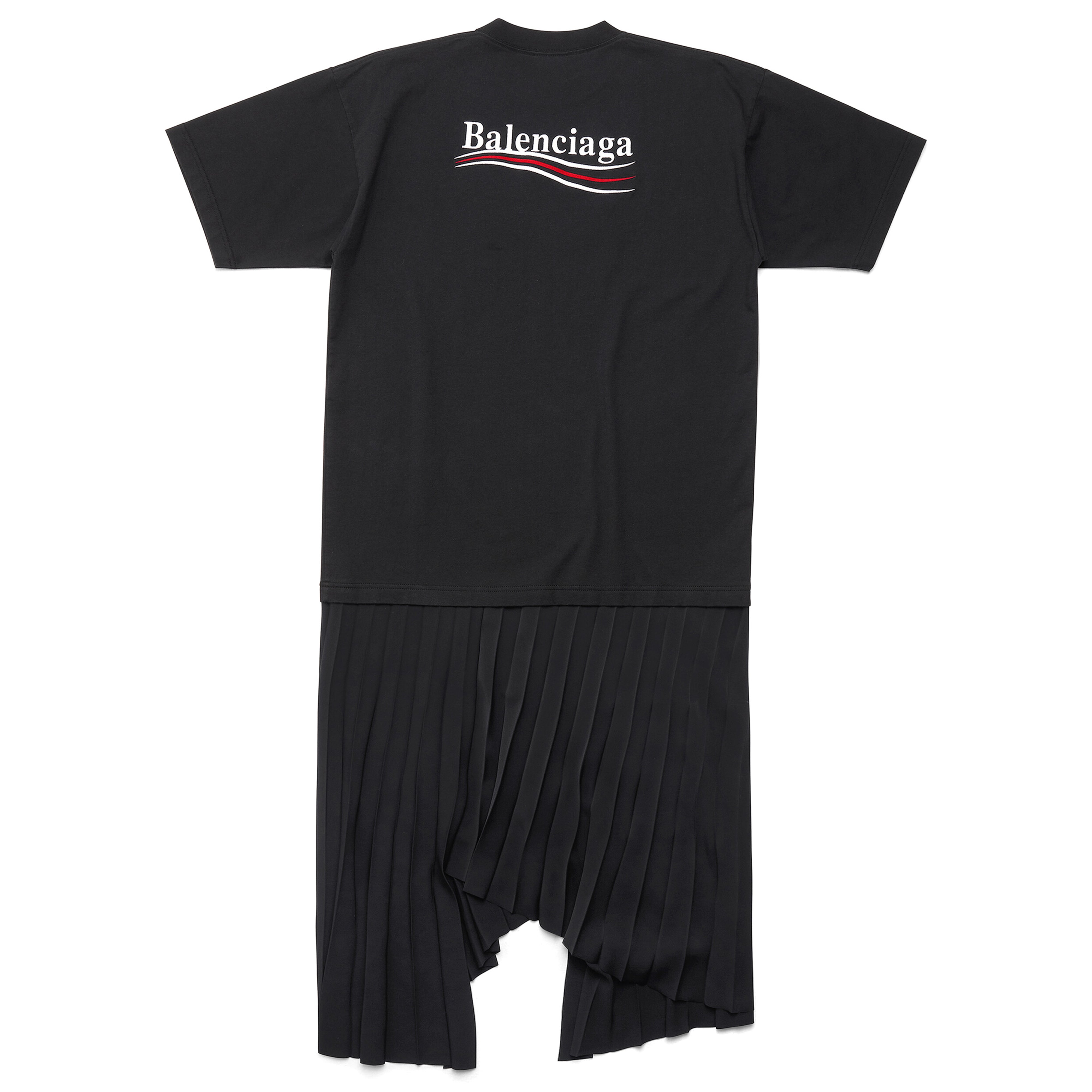 BALENCIAGA: Technical Crepe T-Shirt Dress (1000 BLACK
