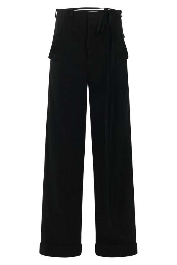 ANN DEMEULEMEESTER - Women's Anneke Comfort Fit Trousers - (Black)